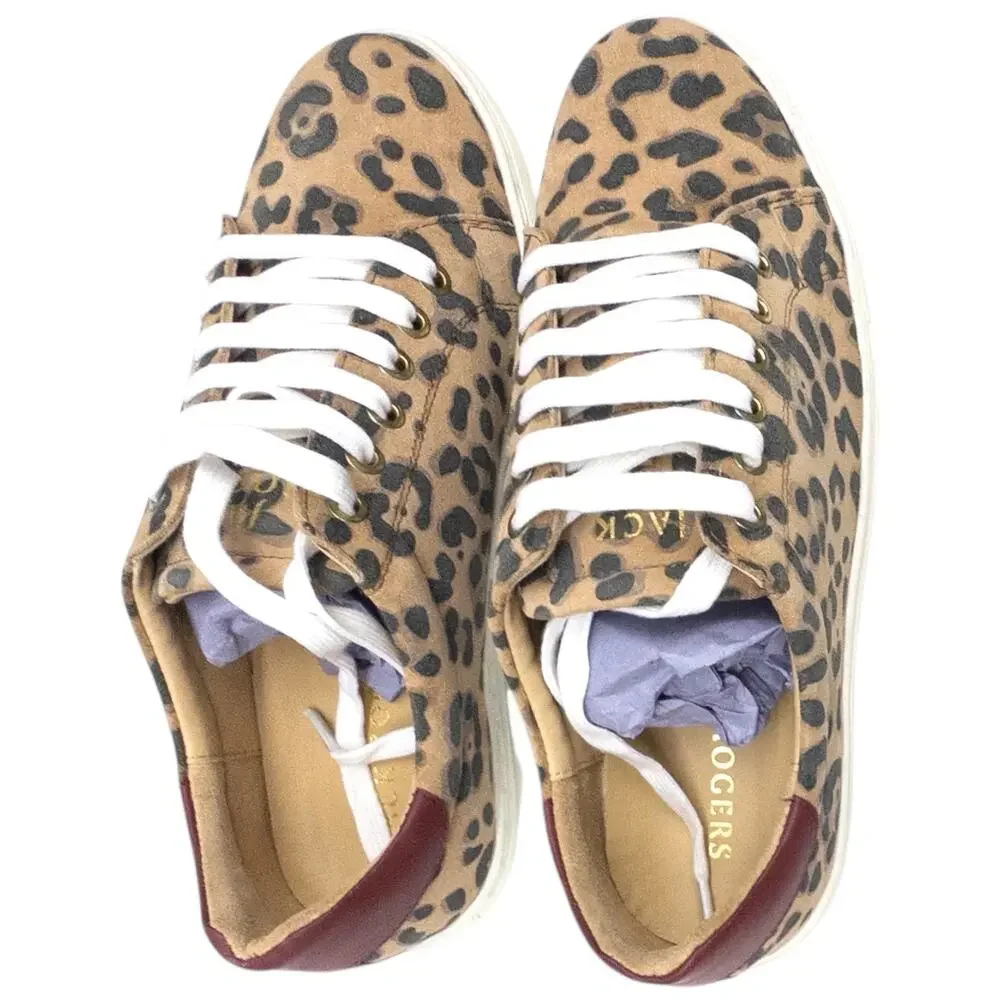 Jack Rogers Rory Leopard Suede Sneakers Women's size 7.5